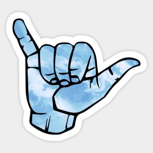 Blue Tie Dye Shaka Sticker